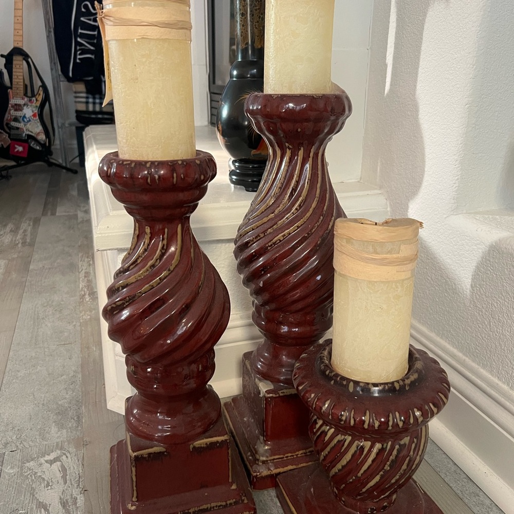Elegant Brown Candle Holders
